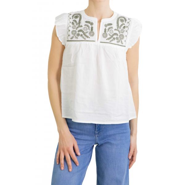 Maglia con volant e scollo a V Only 